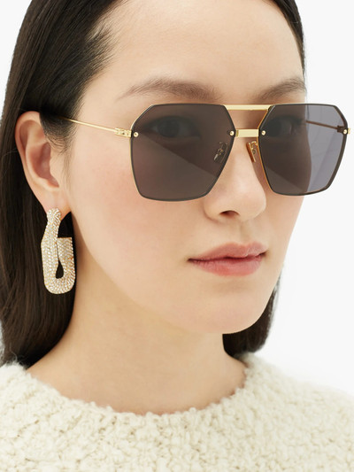 Bottega Veneta Angular aviator metal sunglasses outlook