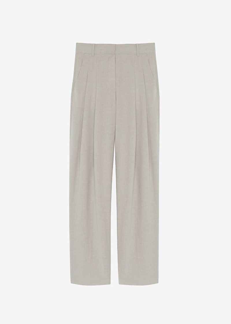 Gelso Pleated Trousers - Light Taupe Melange - 1