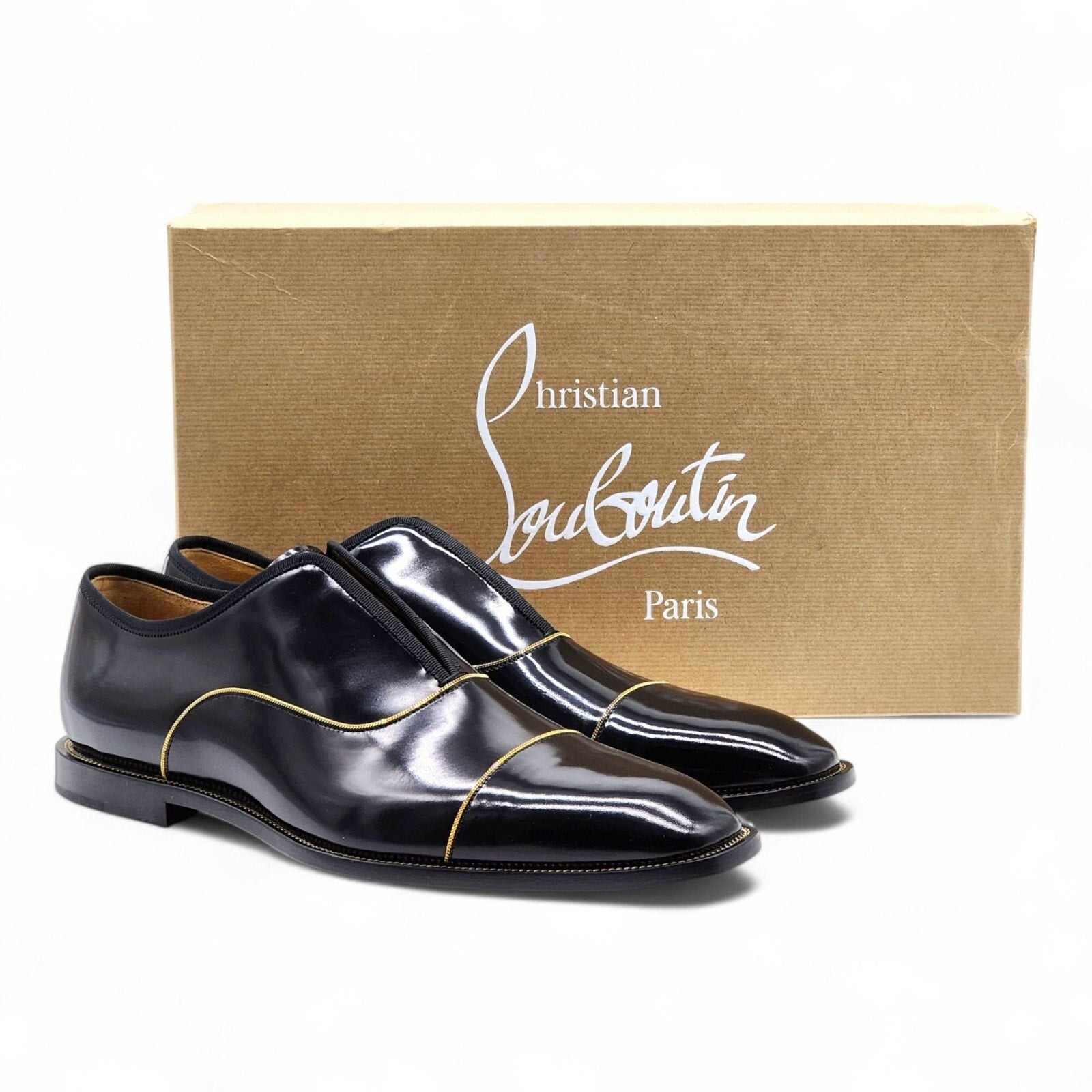 Christian Louboutin Alpha Male Patent Leather Oxford Shoes Black EU 42.5 US 9.5 - 10