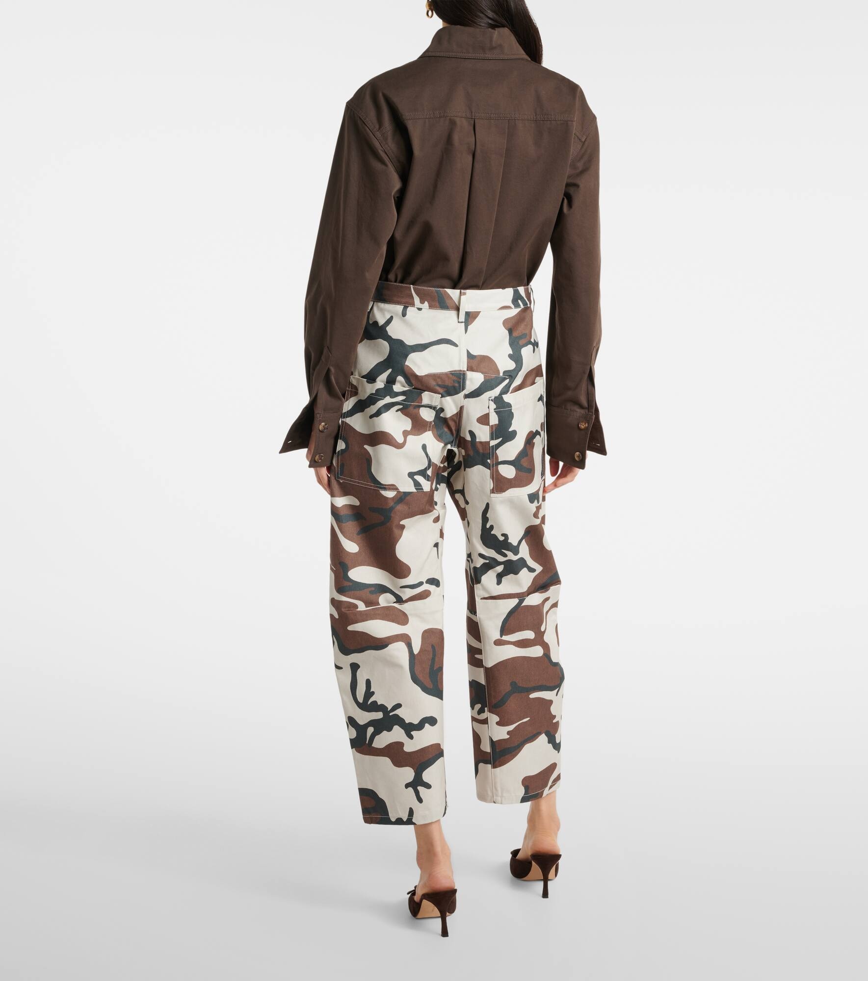 Shon camouflage cotton cargo pants - 3