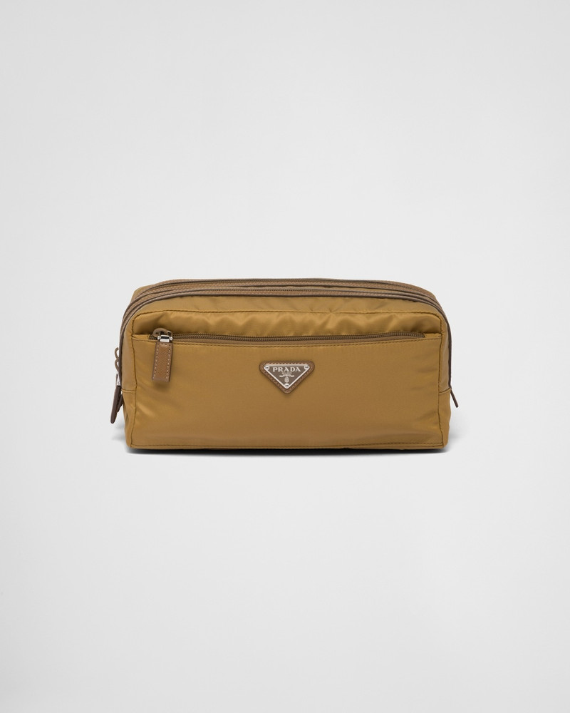 Re-Nylon and Saffiano leather travel pouch 1
