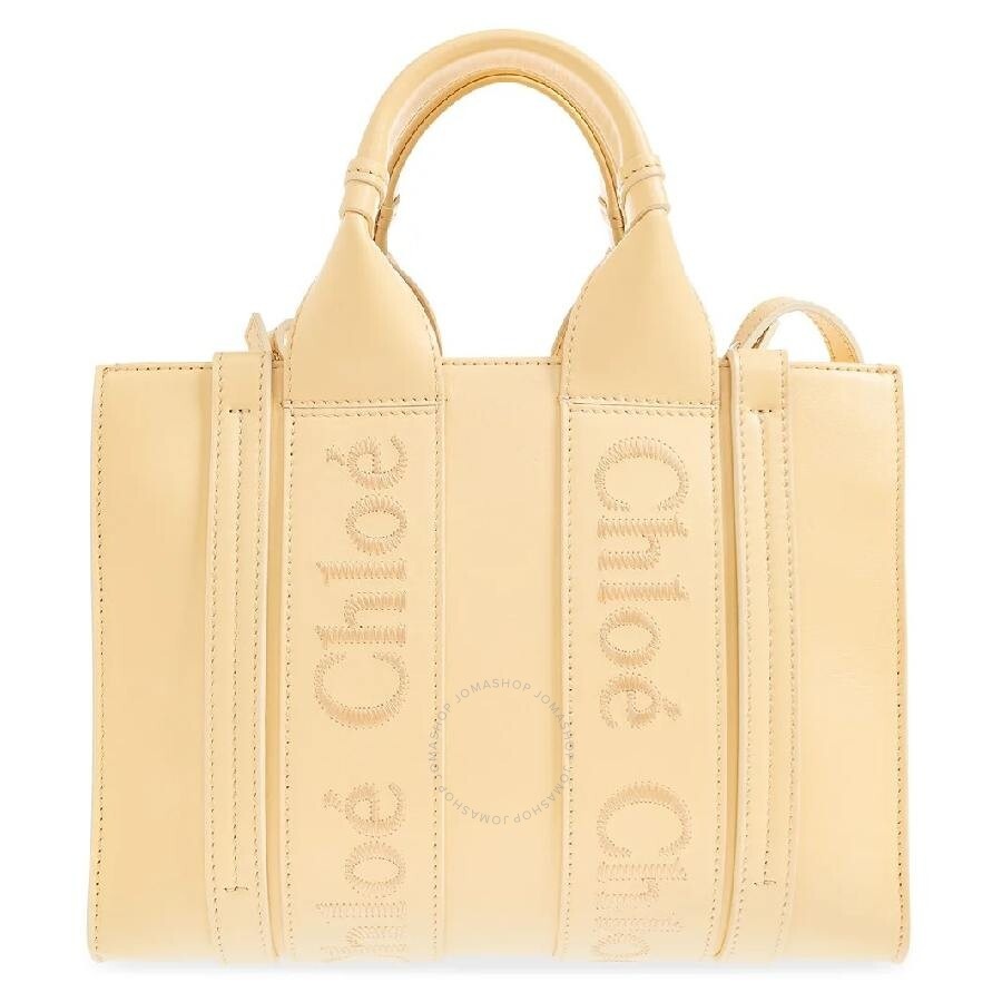 Chloe Woody Small Logo Embroidered Leather Tote - 2