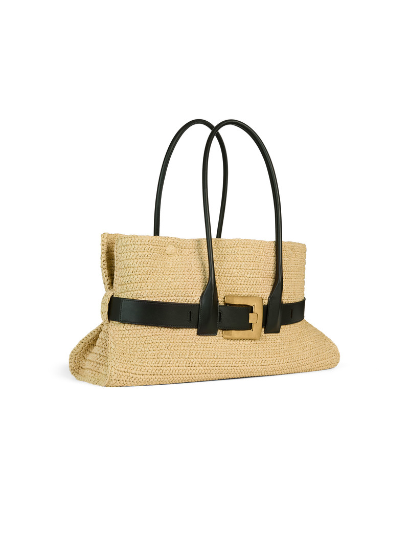 Large Anthem bag in smooth leather and crochet 3