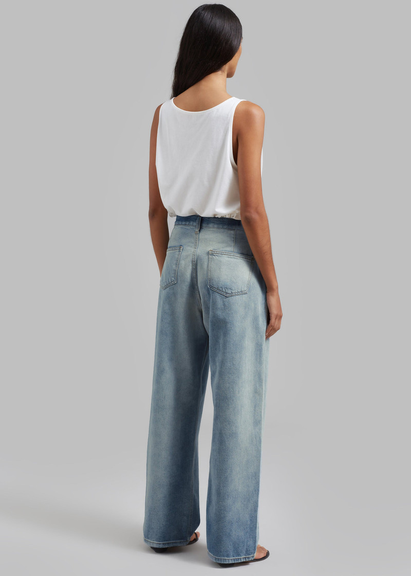 Hayla Contrast Denim Pants - Light Wash/Blue 9