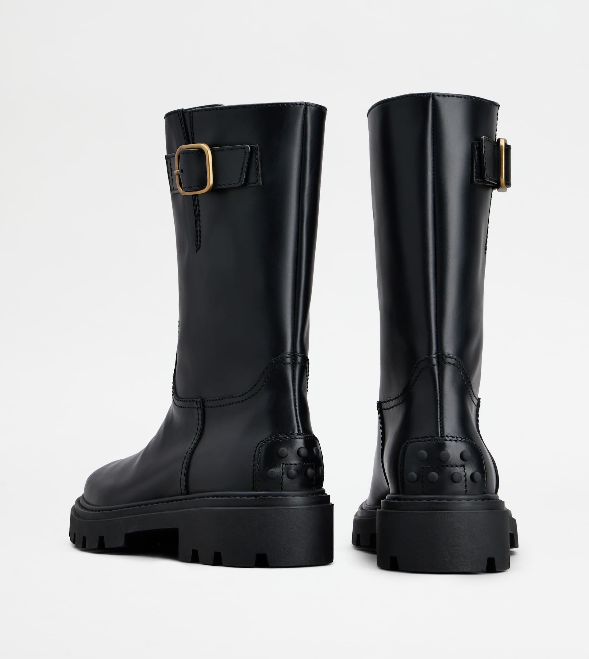 BIKER BOOTS IN LEATHER - BLACK - 3