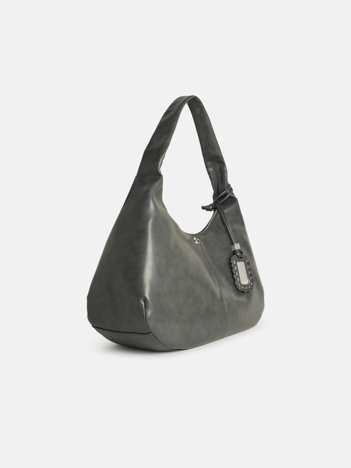 'BOU XXL' GREY LEATHER BLEND BAG - 2
