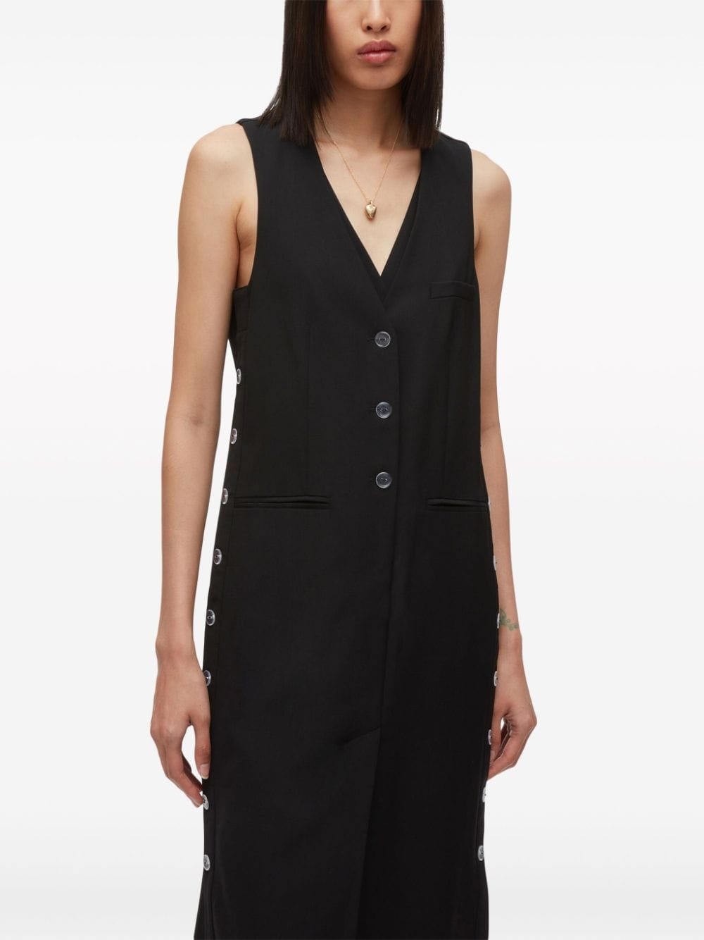 tailored vest midi dress - 7