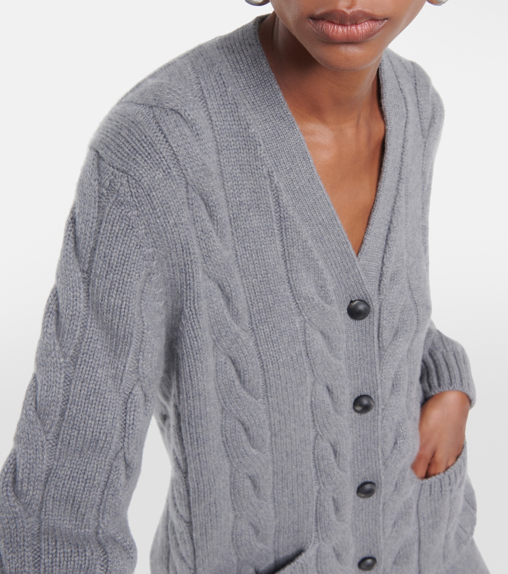 Napier cable-knit cashmere cardigan - 4
