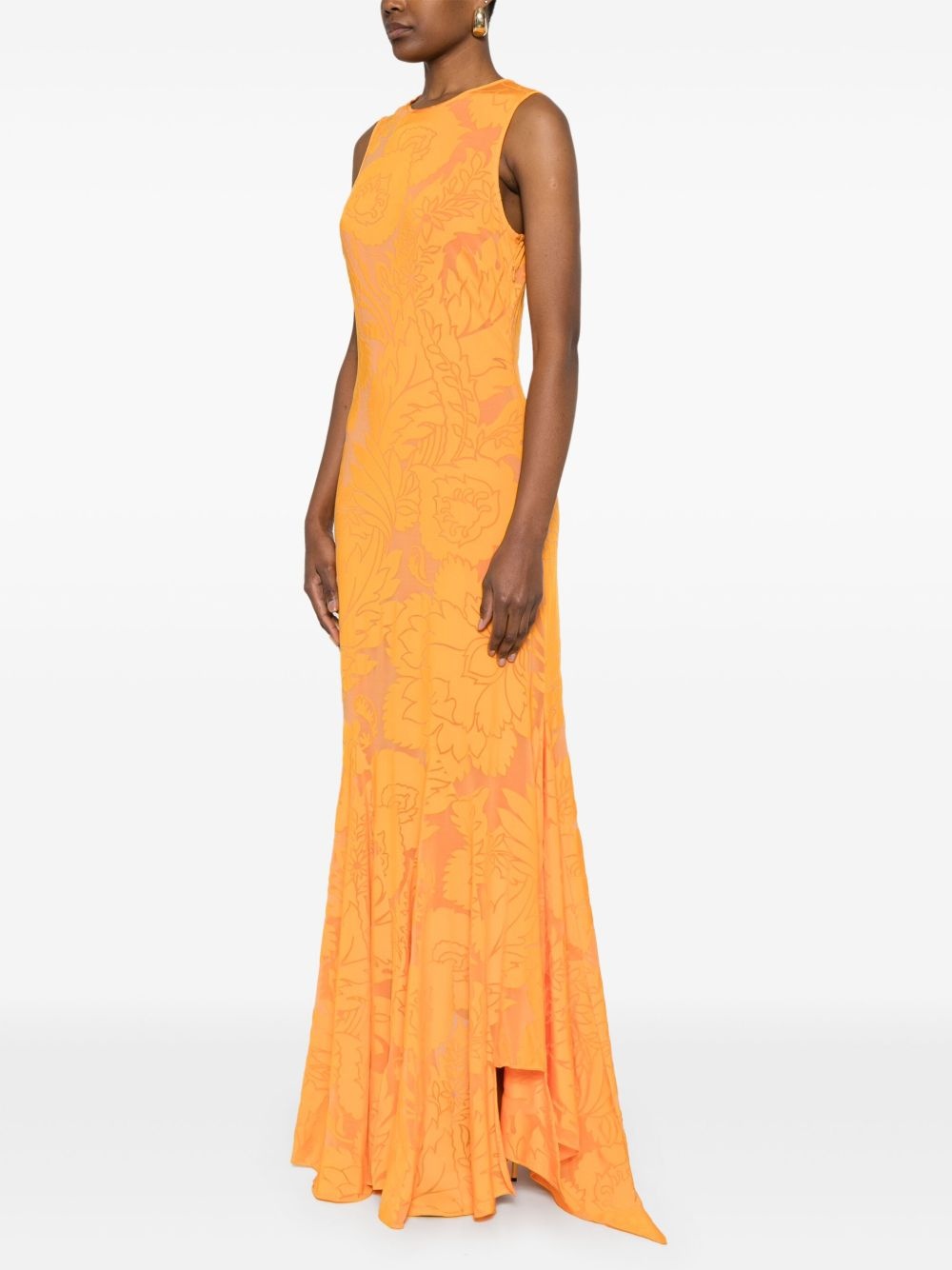 jacquard maxi dress - 3