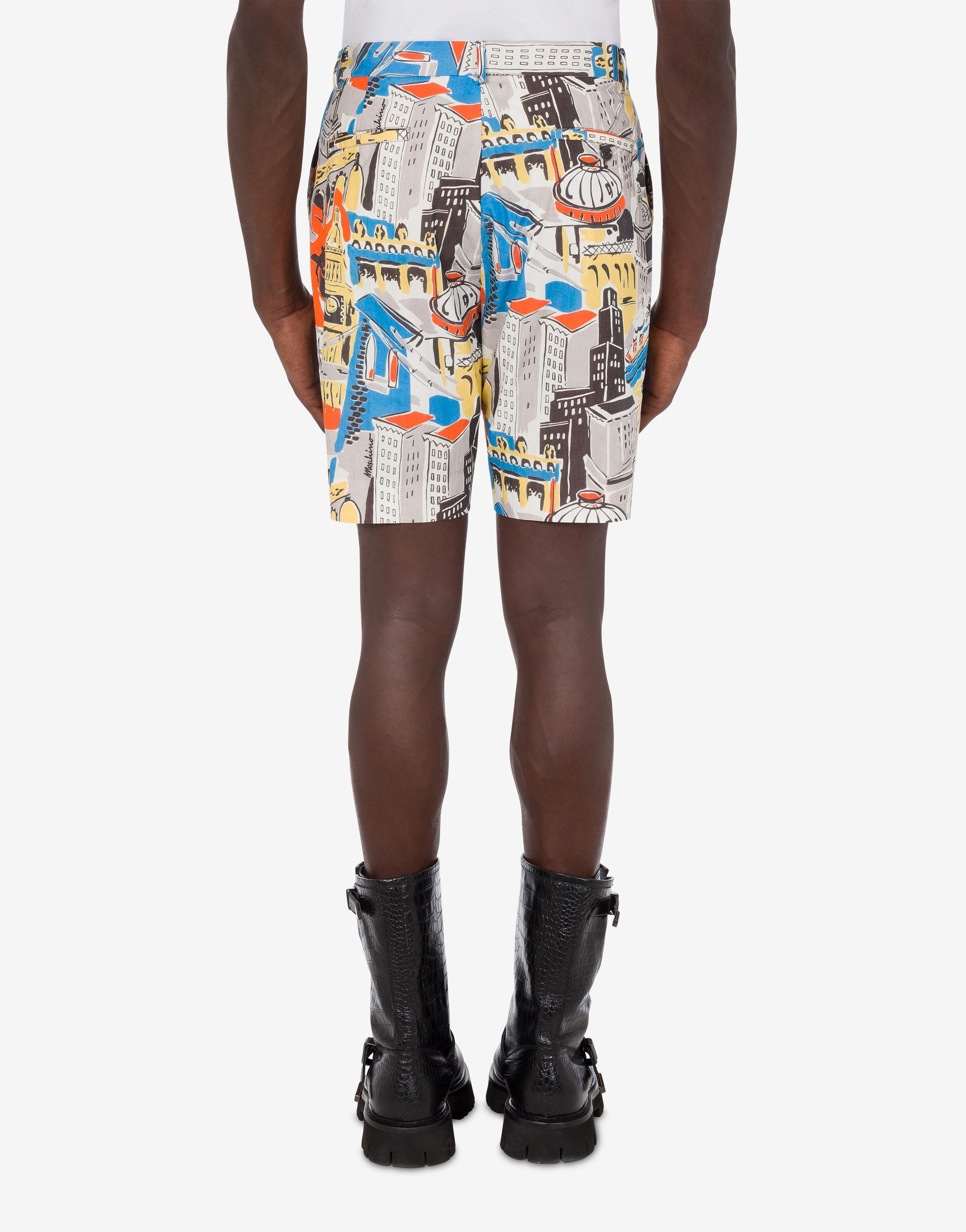 CITY PRINT NYLON BERMUDA SHORTS - 3