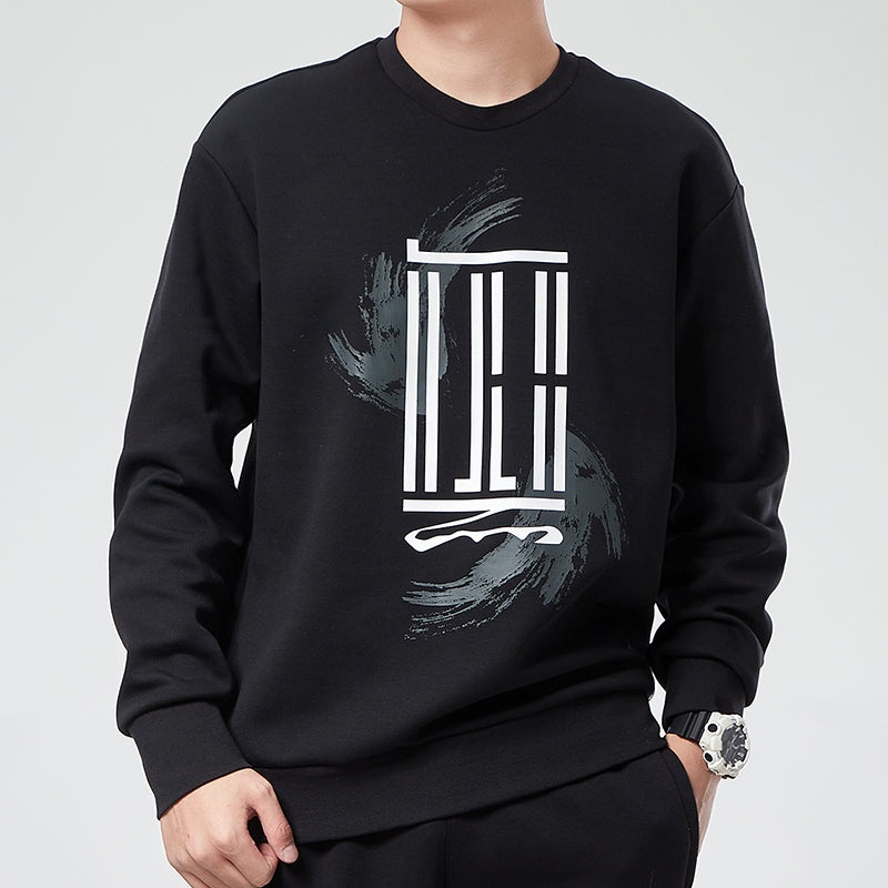 adidas Wj Swt Logo Printing Sports Round Neck Pullover Black GP0918 - 3