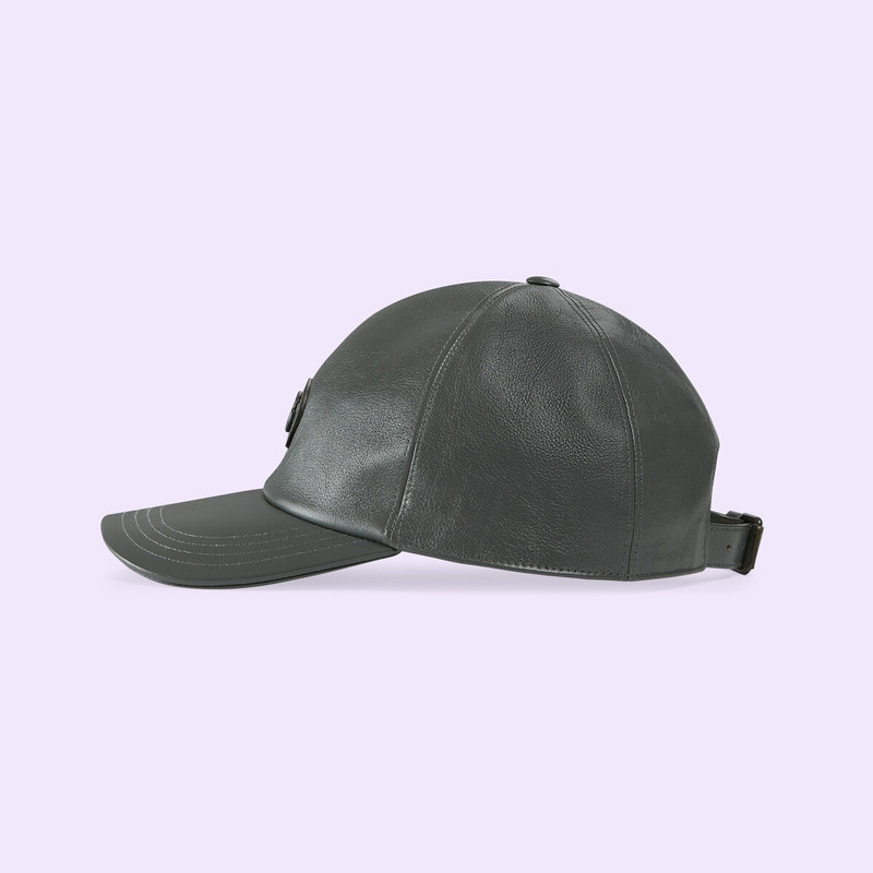 GUCCI Leather baseball hat with Double G outlook