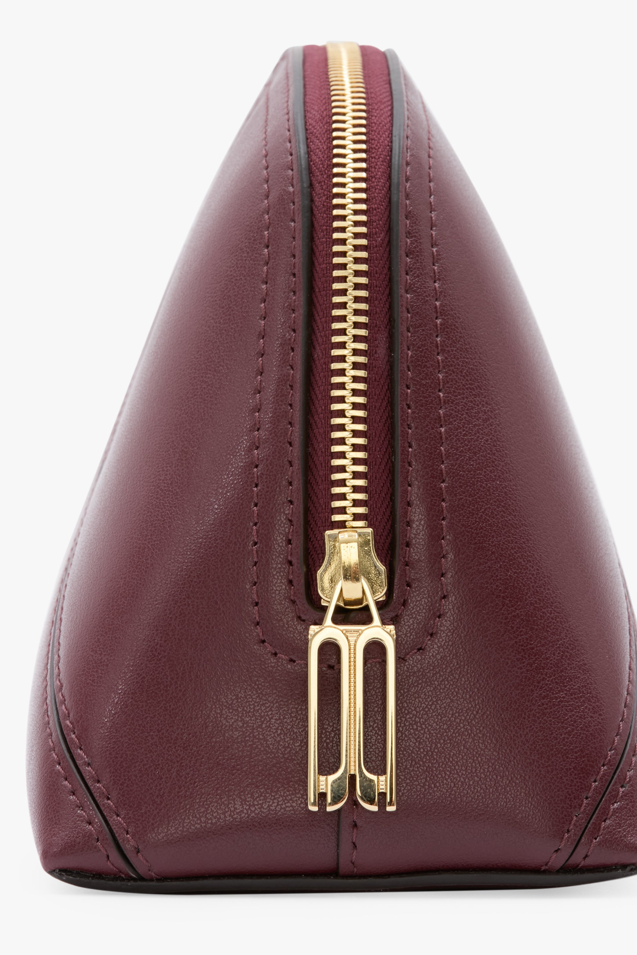 Victoria Large Travel Pouch In Burgundy Smooth Leather - 5