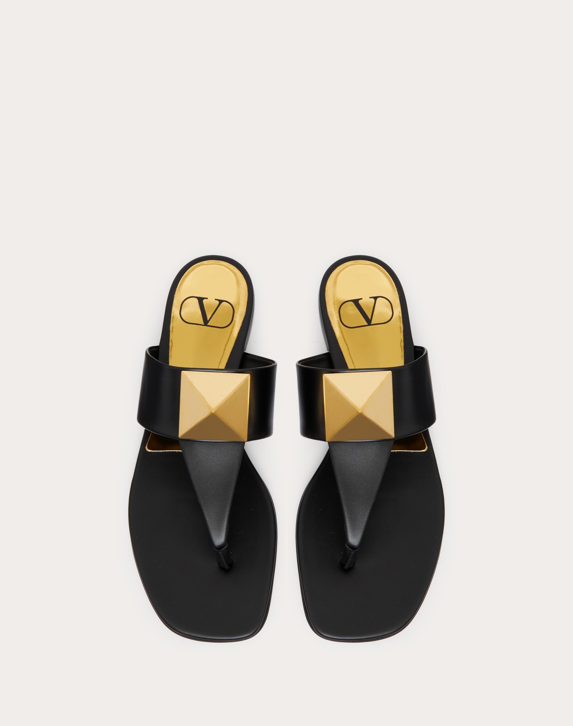 ONE STUD CALFSKIN FLAT THONG SANDAL - 4