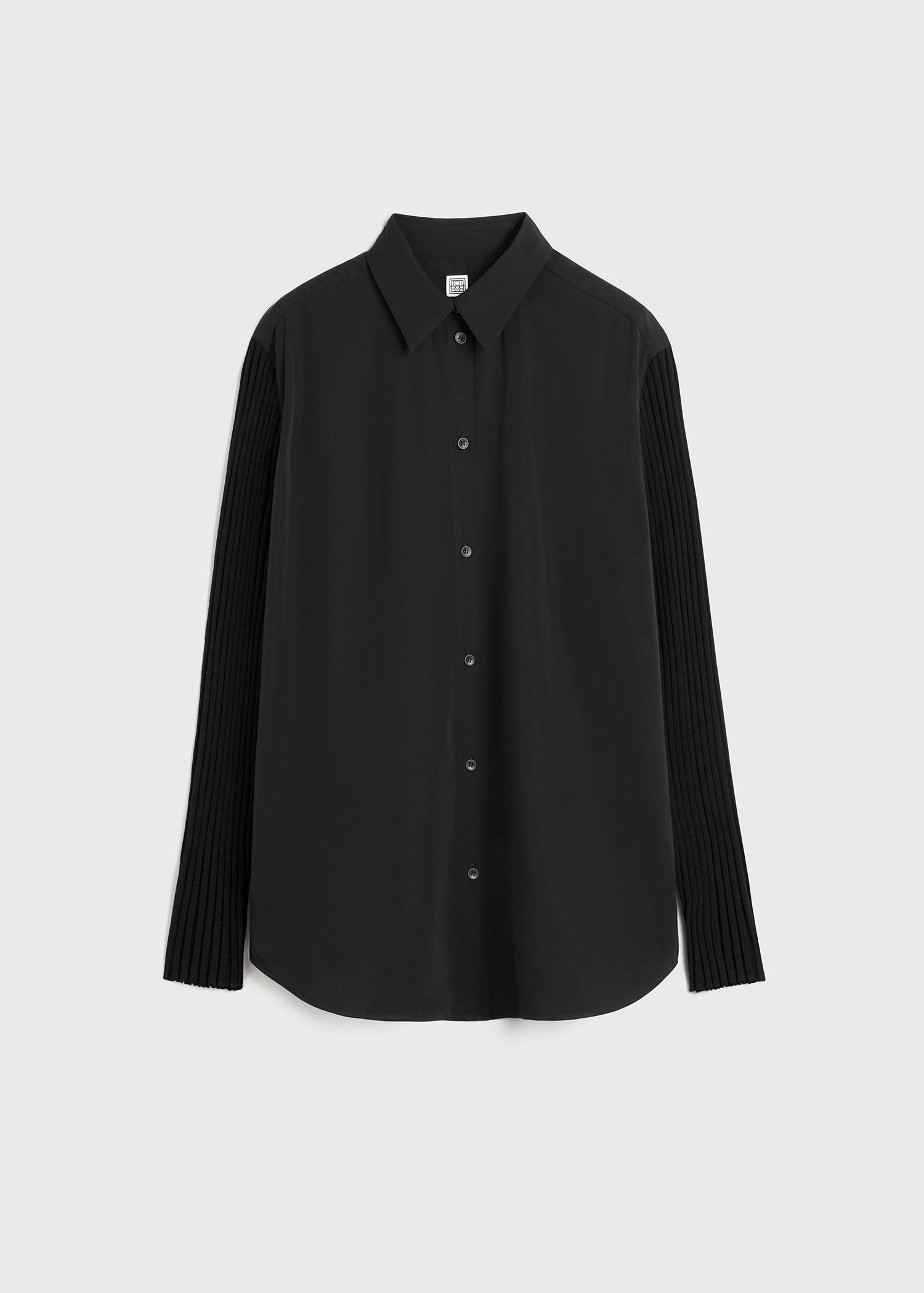 Bi-material shirt black - 1