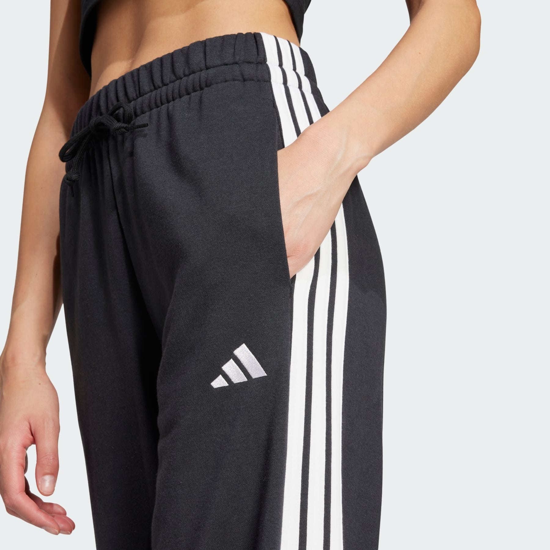 Essentials 3-Stripes Open Hem French Terry Pants - 5