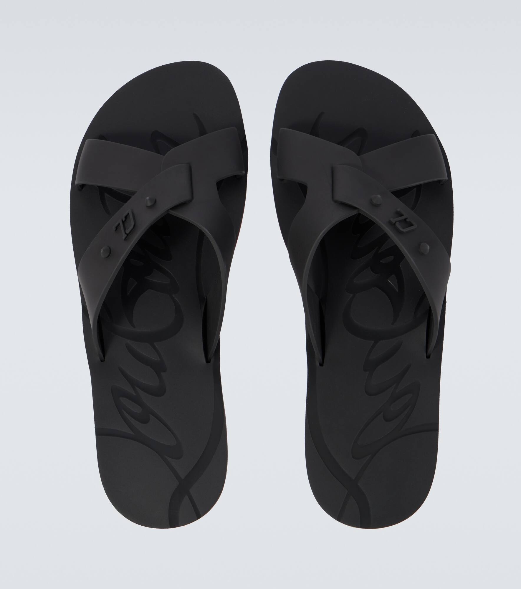 Loubi Cross rubber slides - 4