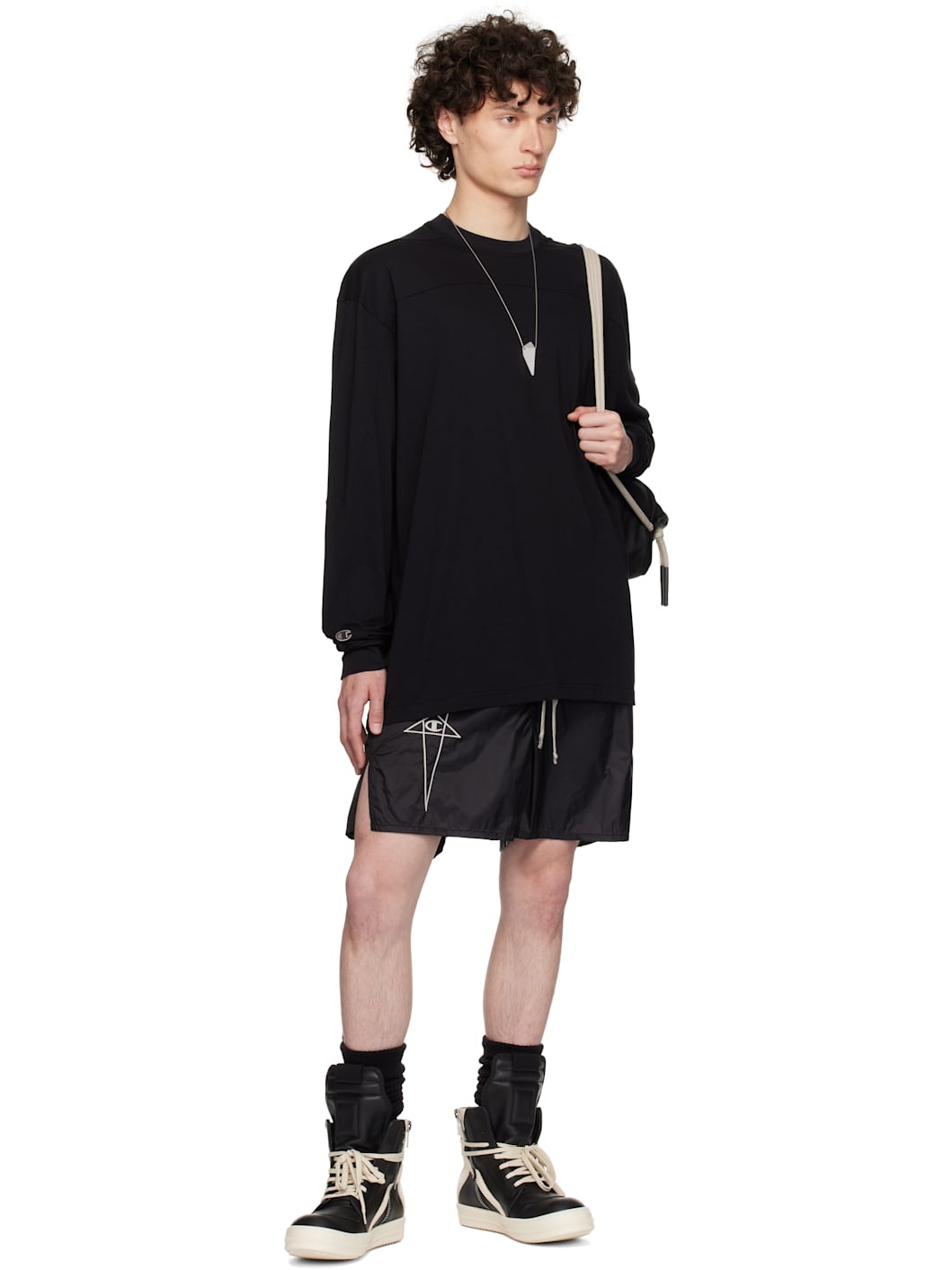 Black Champion Edition Girdered T-shirt - 4