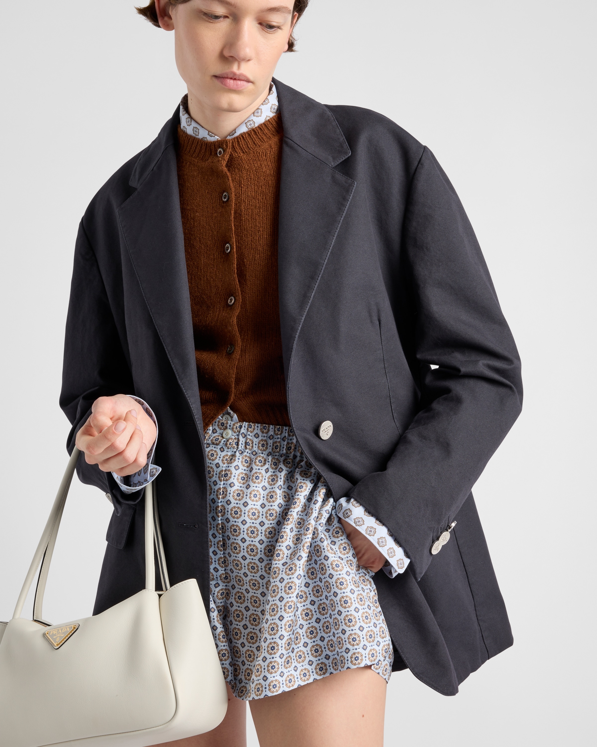 Prada Single-breasted old canvas jacket | REVERSIBLE