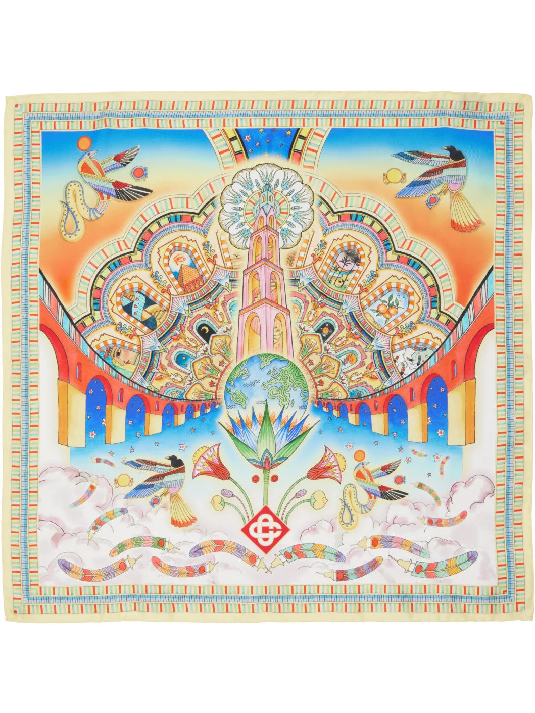 Multicolor Medium Silk Scarf - 1