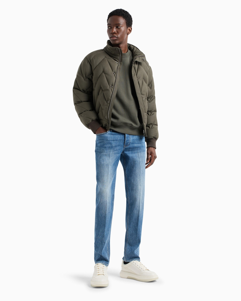 EMPORIO ARMANI Loose-fit jersey sweatshirt with super-embossed logo embroidery outlook