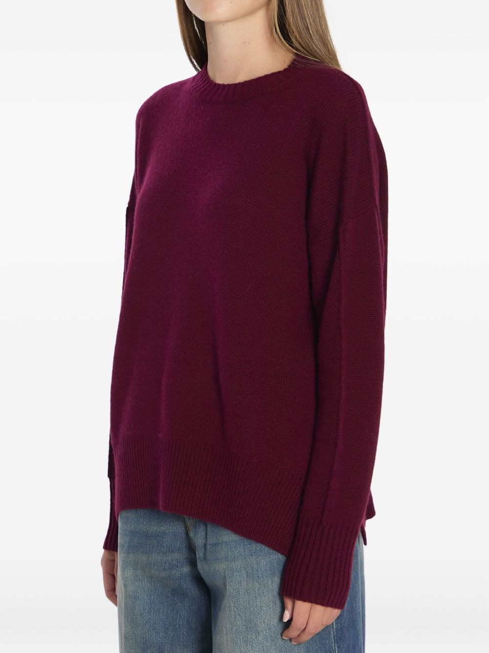 ribbed side-slit cashmere sweater - 2
