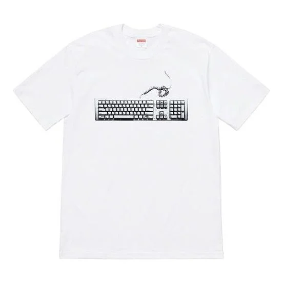 Supreme SS19 Keyboard Tee White Pattern Short Sleeve Unisex SUP-SS19-731 - 1