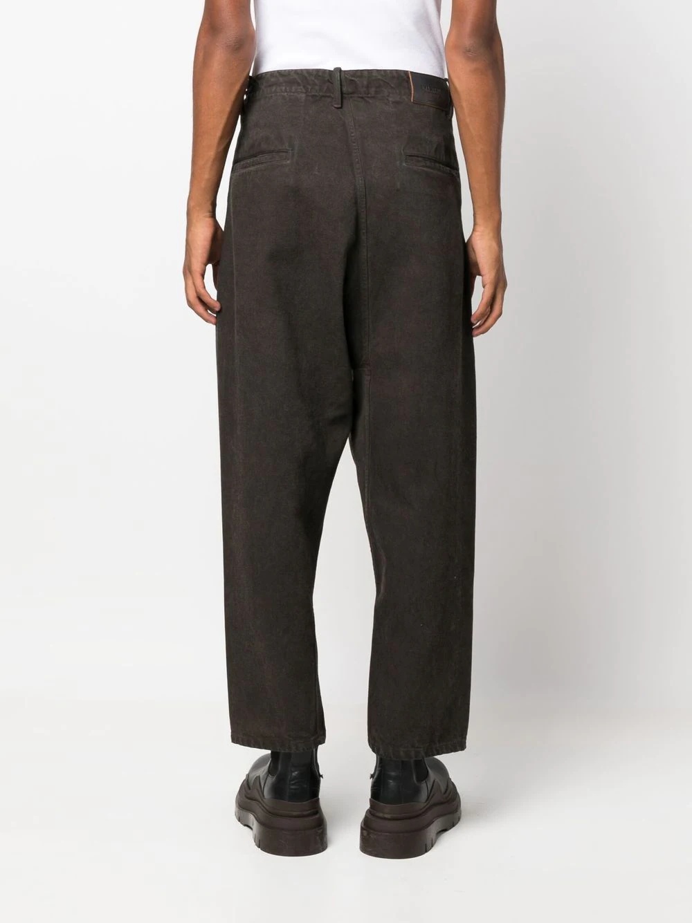 drawstring-fastening waistband trousers - 4