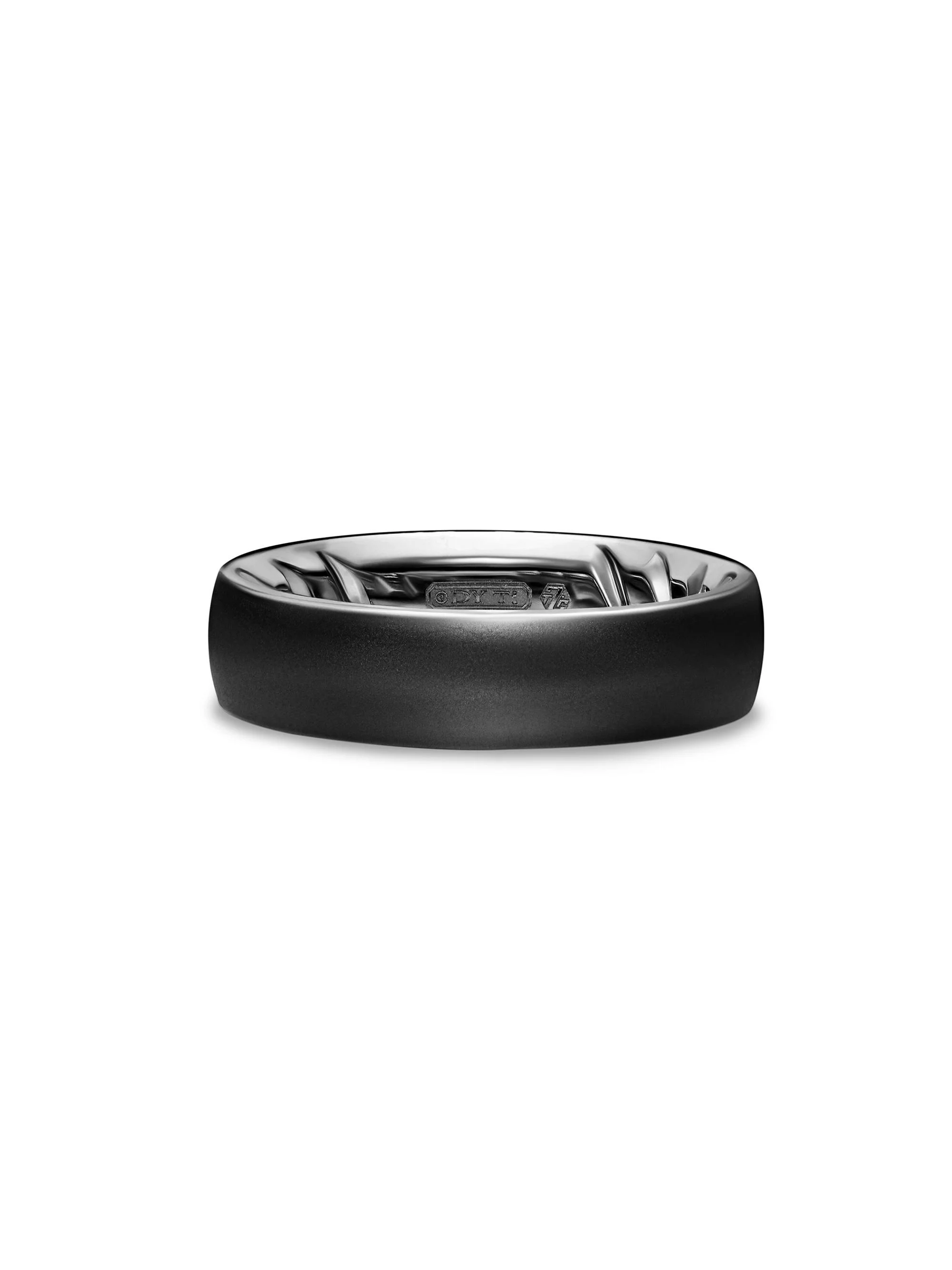 Men's Streamline Band Ring in Black Titanium, 6.2MM - Black - 1