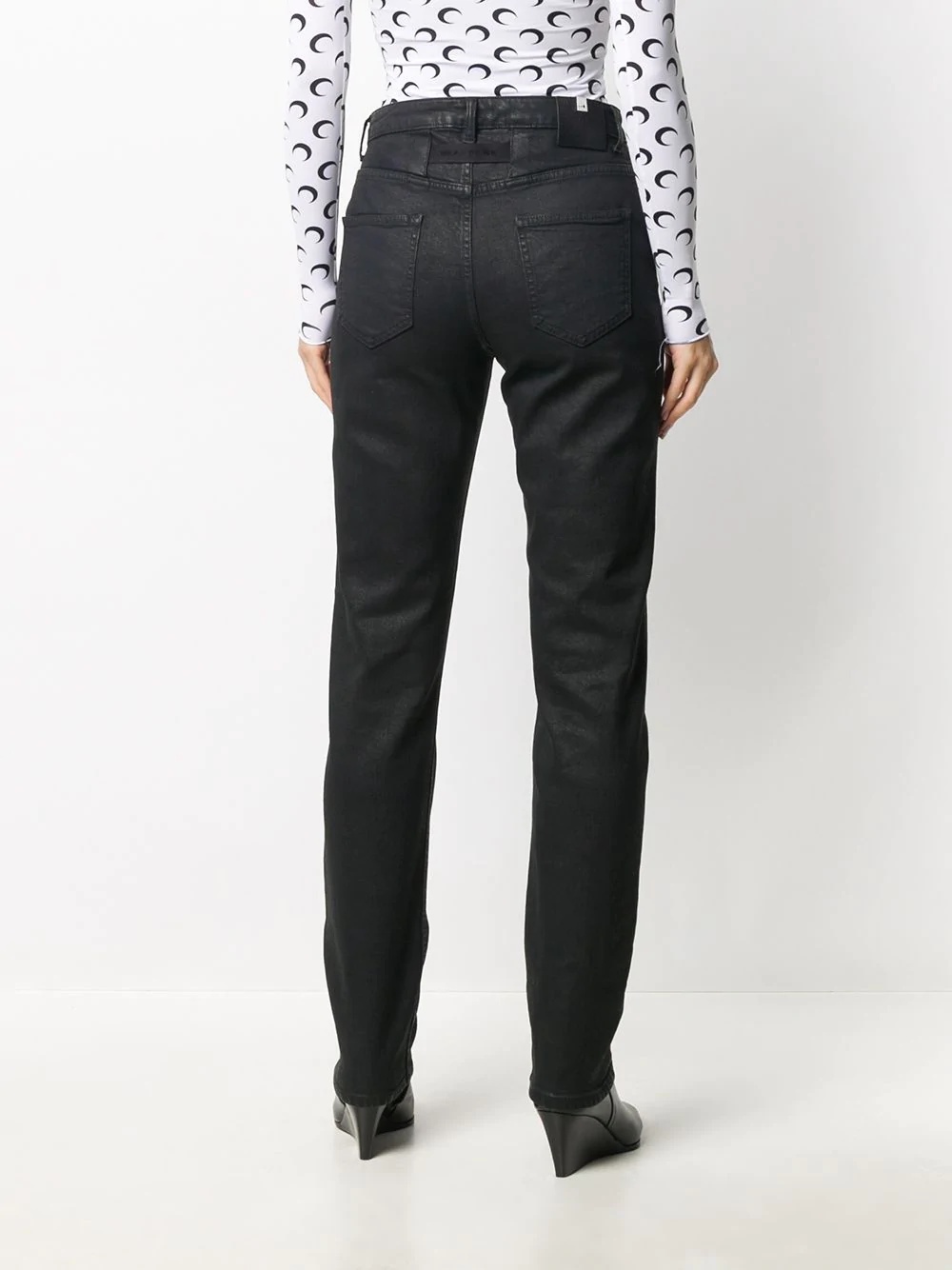 black straight-leg jeans - 4