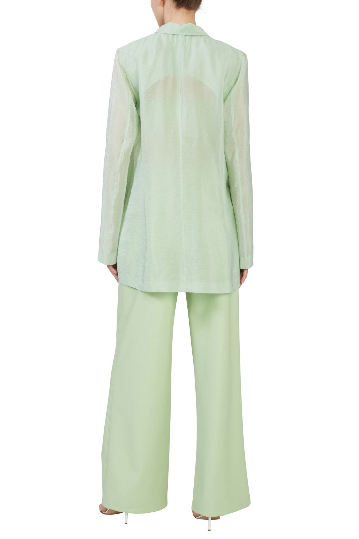 Textured Sheer Cupro Blazer - 4