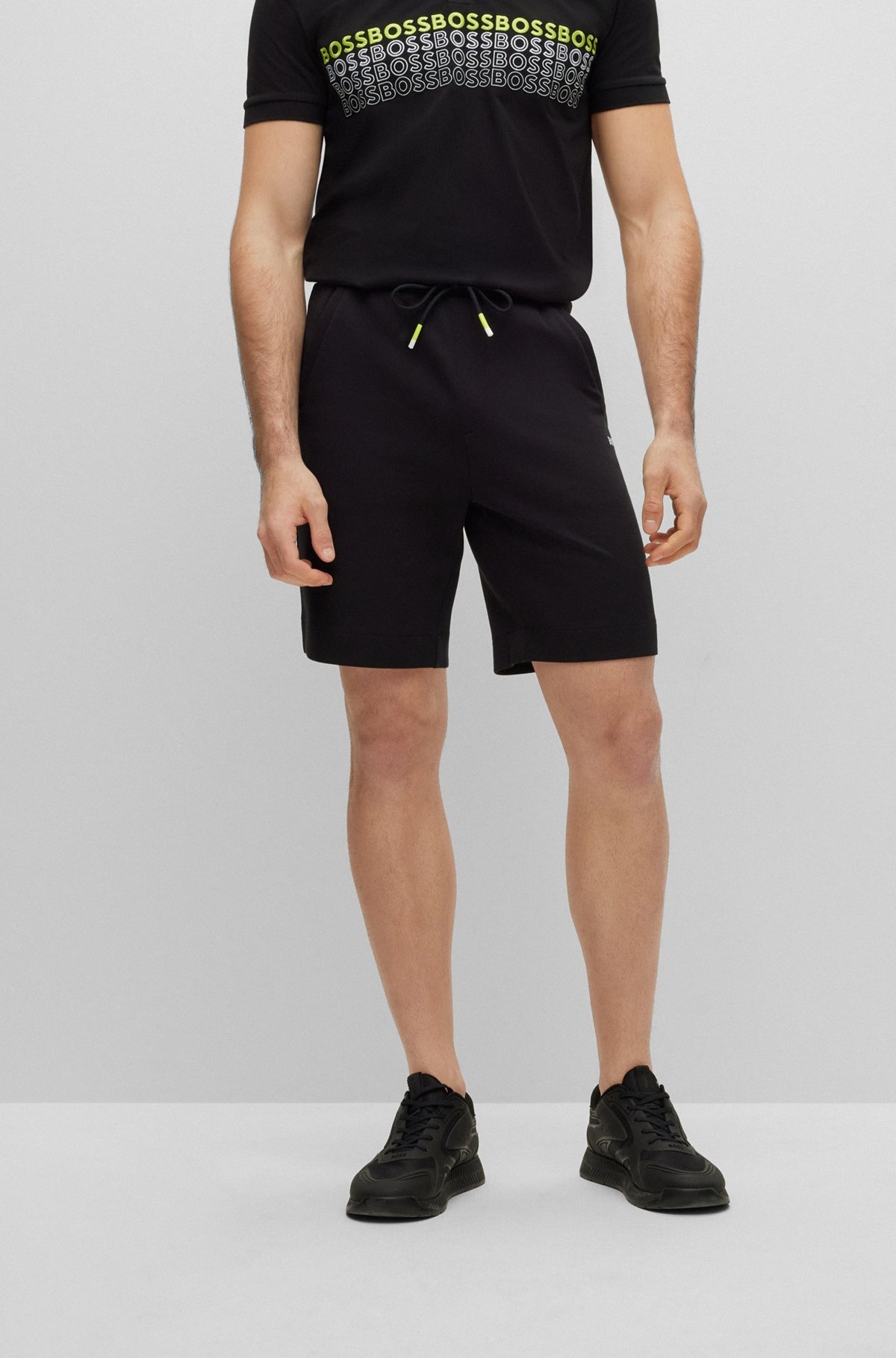 COTTON-BLEND REGULAR-FIT SHORTS WITH EMBROIDERED LOGOS - 2