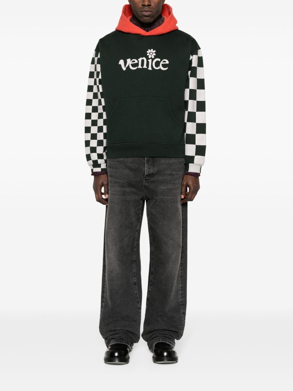 Venice-print colour-block hoodie - 3