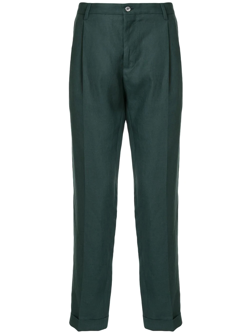 straight-leg linen trousers - 1