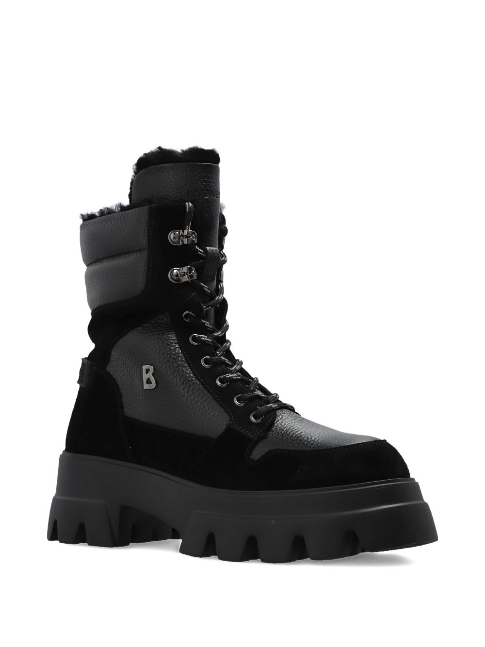 lace-up panelled combat boots - 2