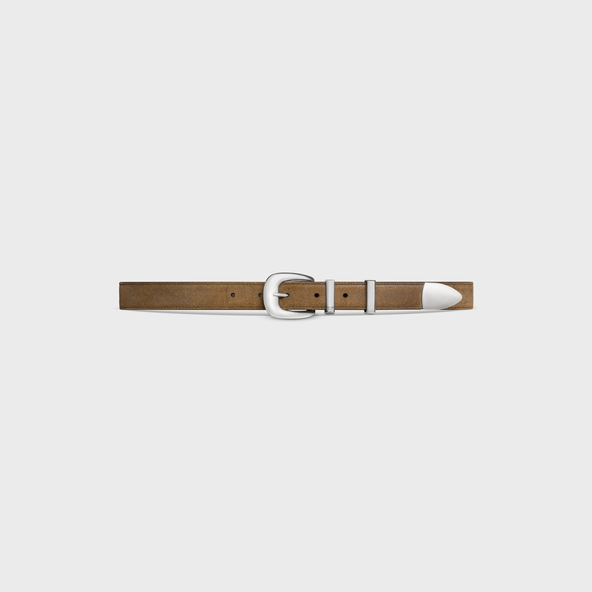 MEDIUM 25MM WESTERN BELT IN Suede Calfskin with waxed effect - 2