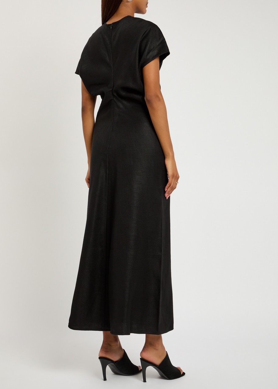 Toteme Slouched Waist Woven Midi Dress - 3
