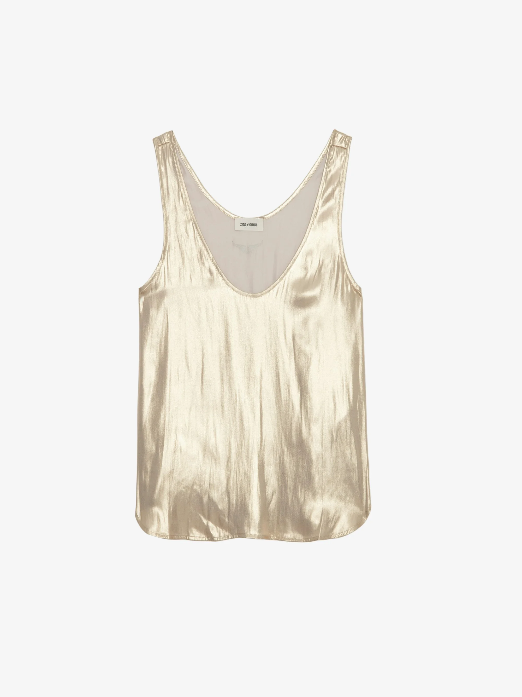Tarys Gold Satin Tank Top - 1