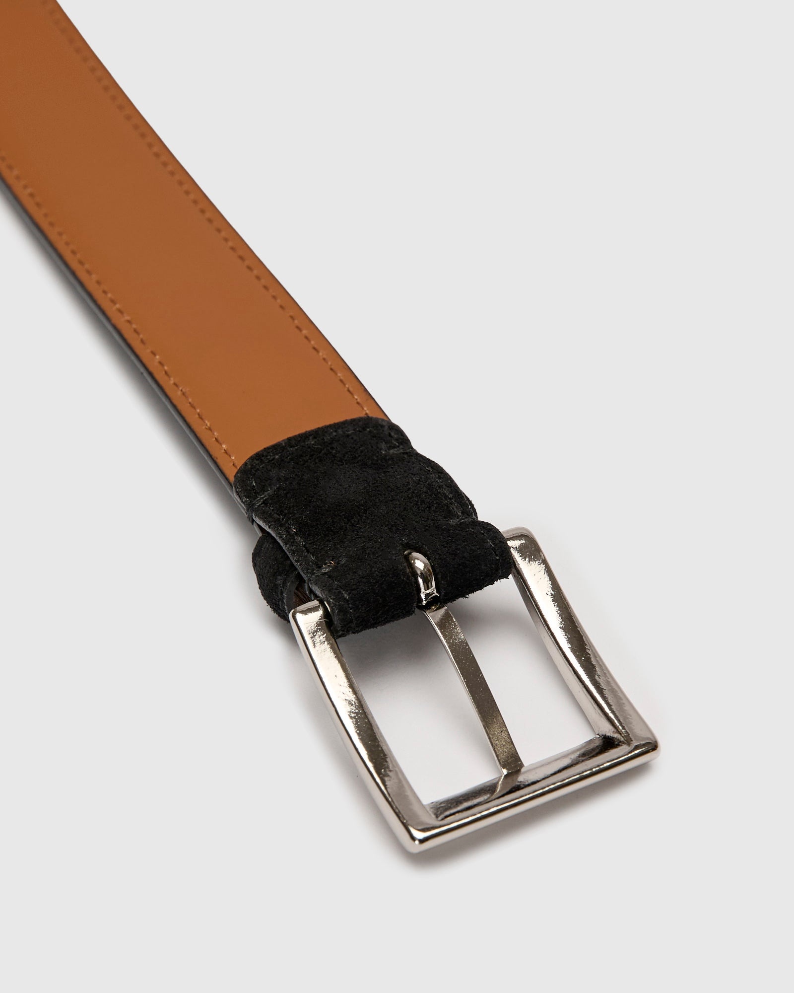 Suede Belt in Black - 3
