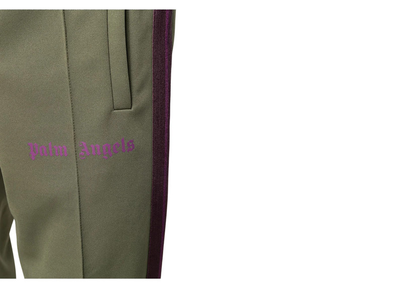 Palm Angels Palm Angels Side Stripe Track Pants Military Green/Purple outlook
