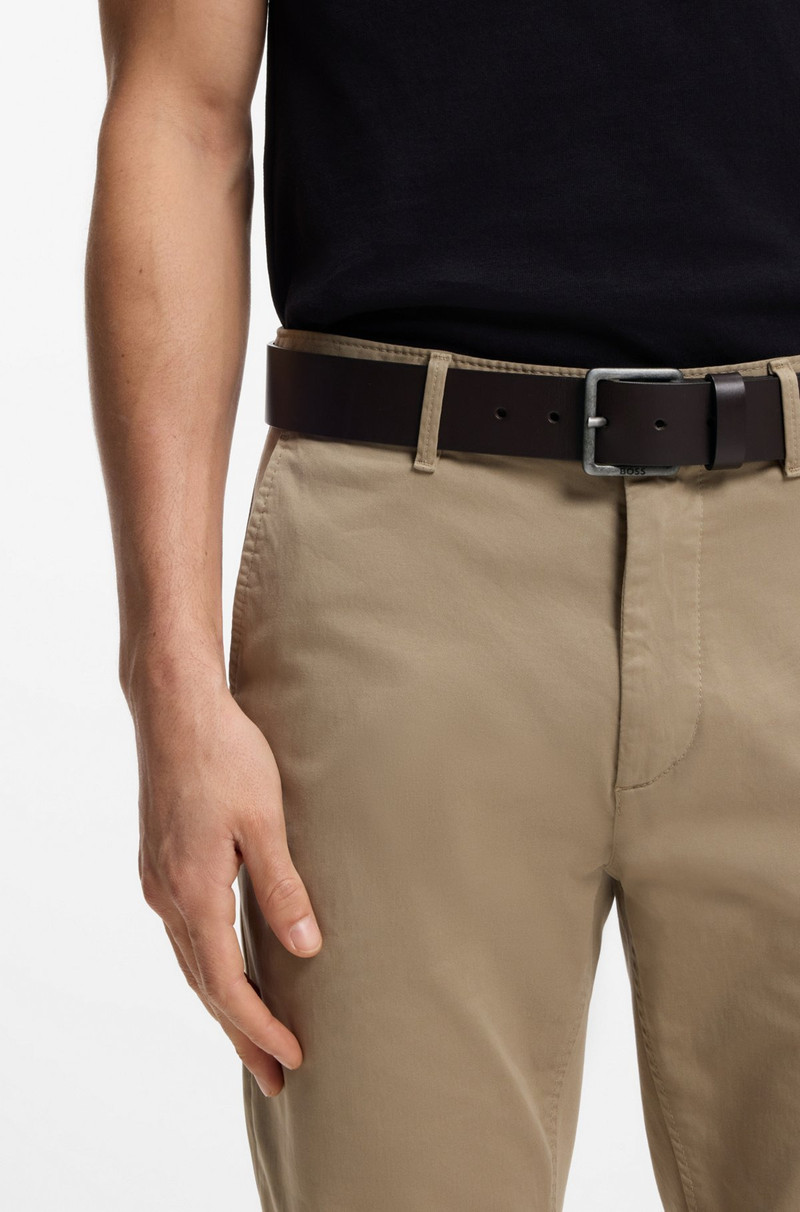 BOSS LEATHER BELT WITH LOGO BUCKLE outlook