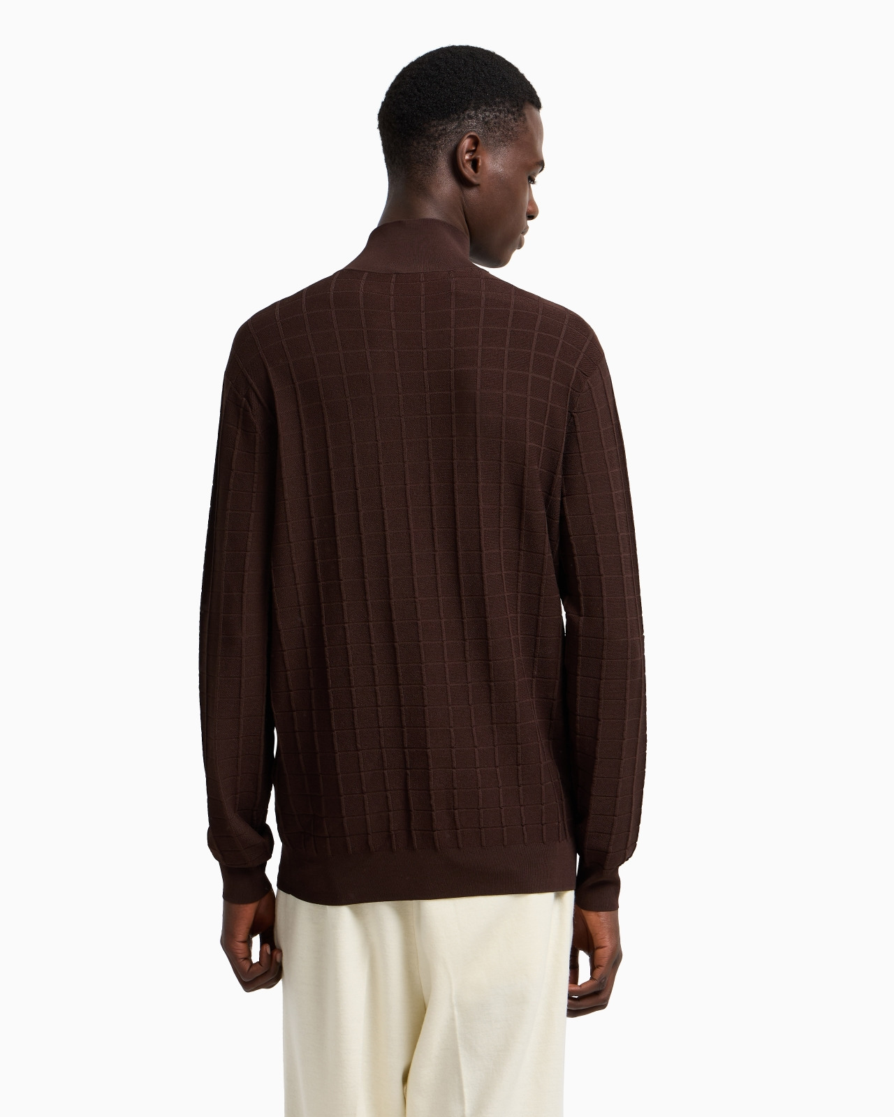 ASV MOCK-NECK JUMPER IN A CHECK KNIT - 3