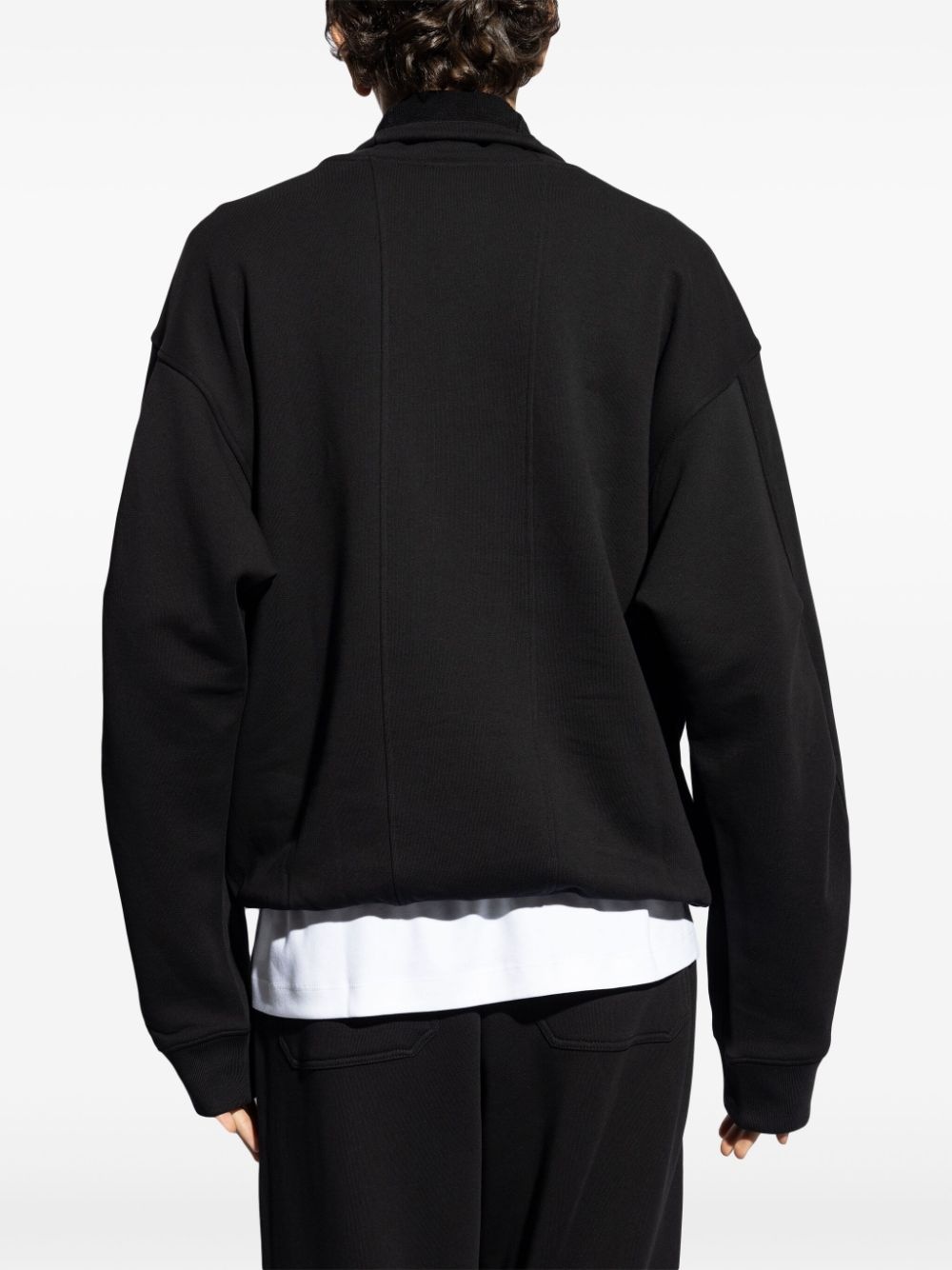 drawstring stand-up collar sweatshirt - 4