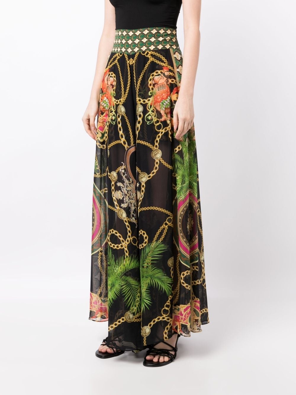 graphic-print sheer trousers - 3