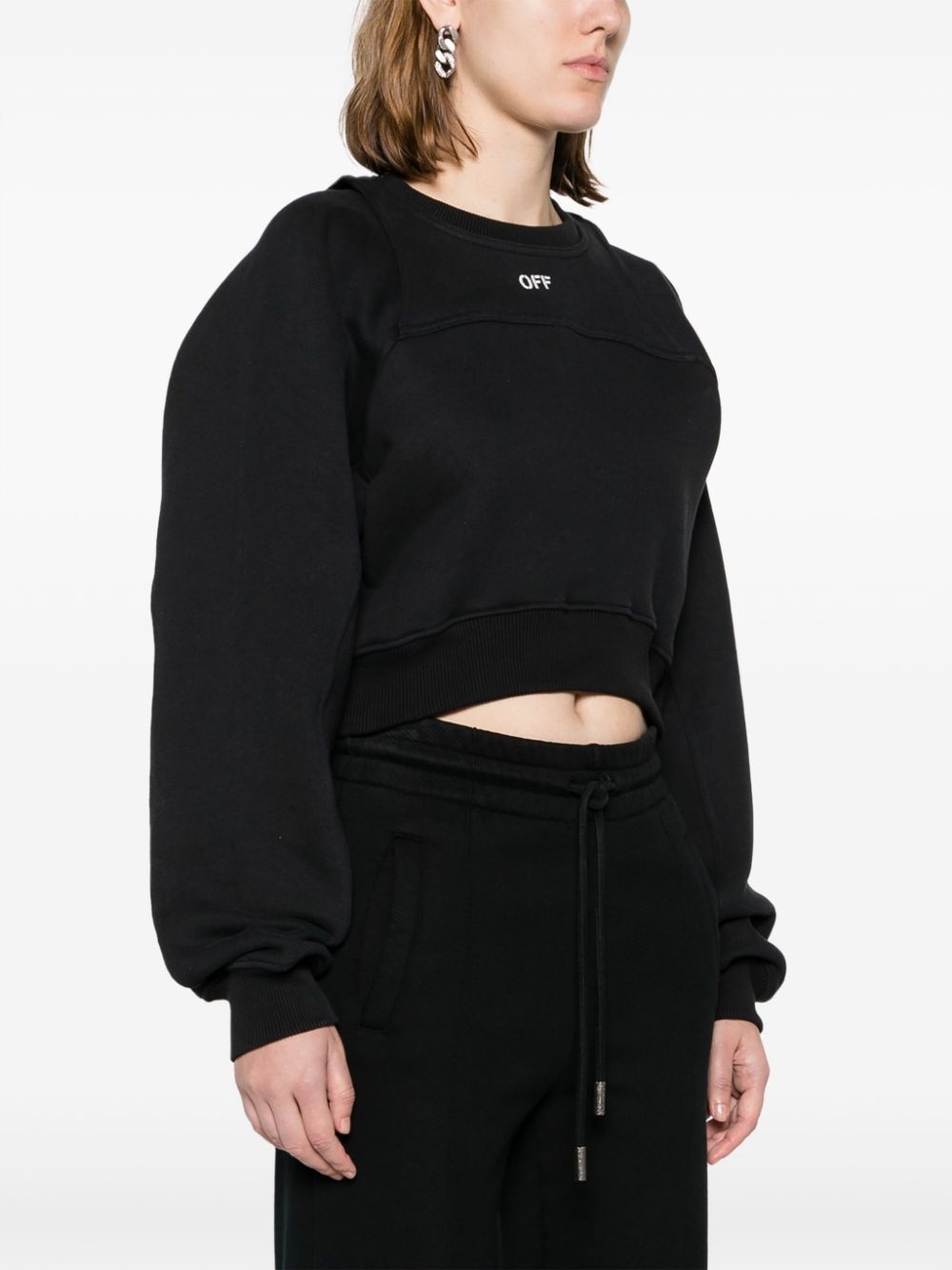 cropped layered sweatshirt - 3