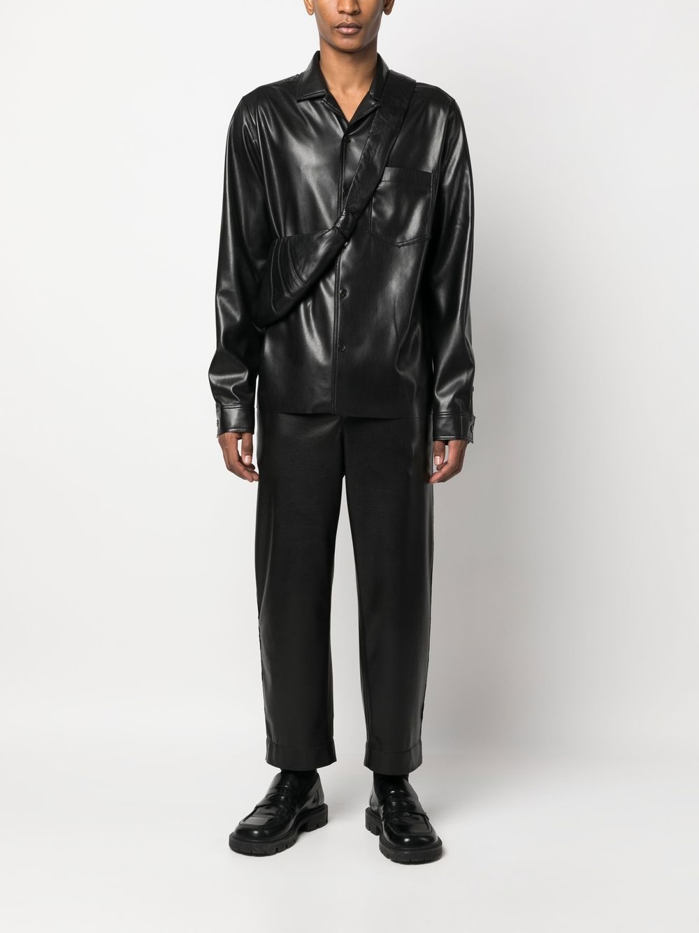 coated-finish shirt jacket - 2