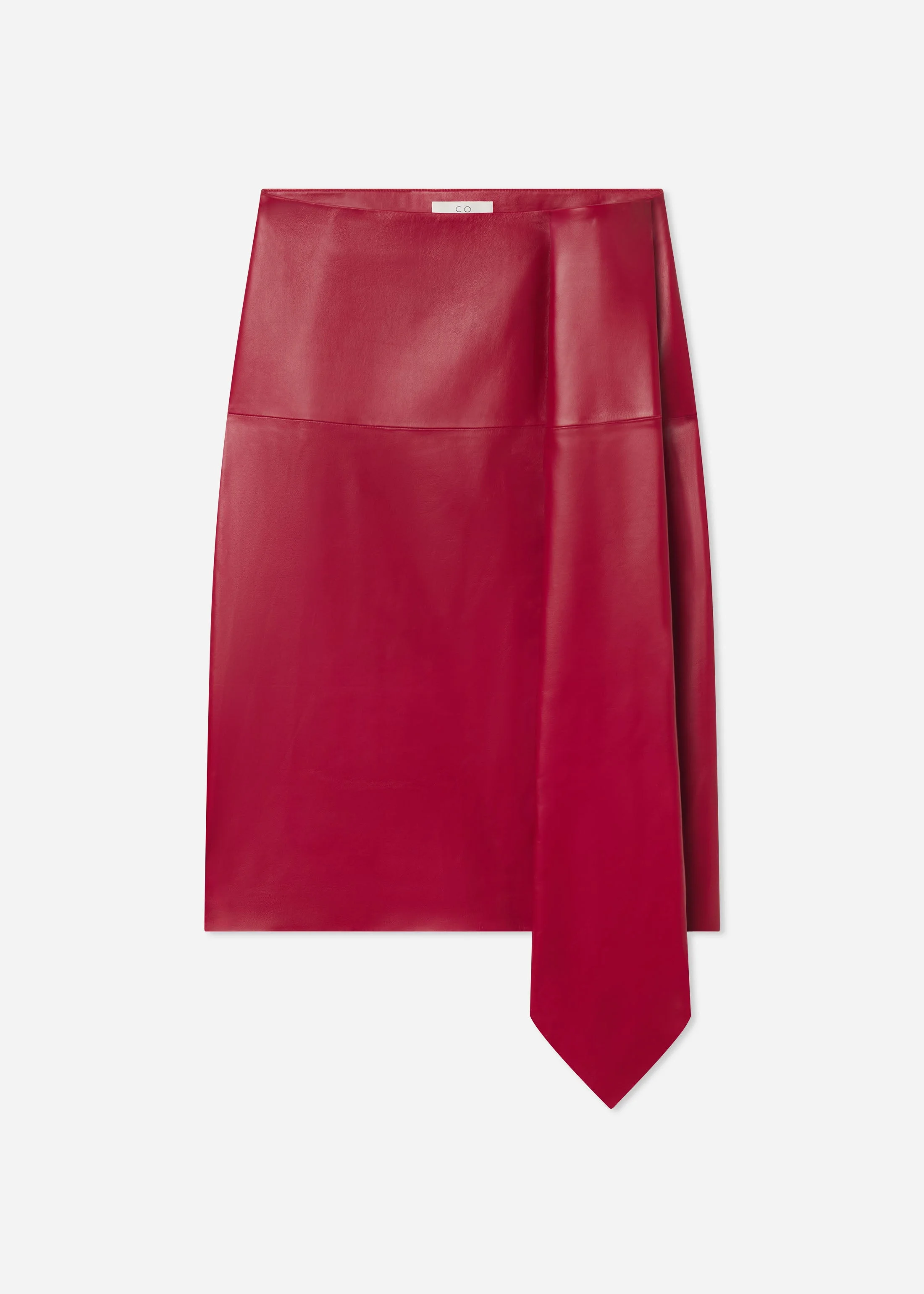 Scarf Pleat Skirt in Leather - 1