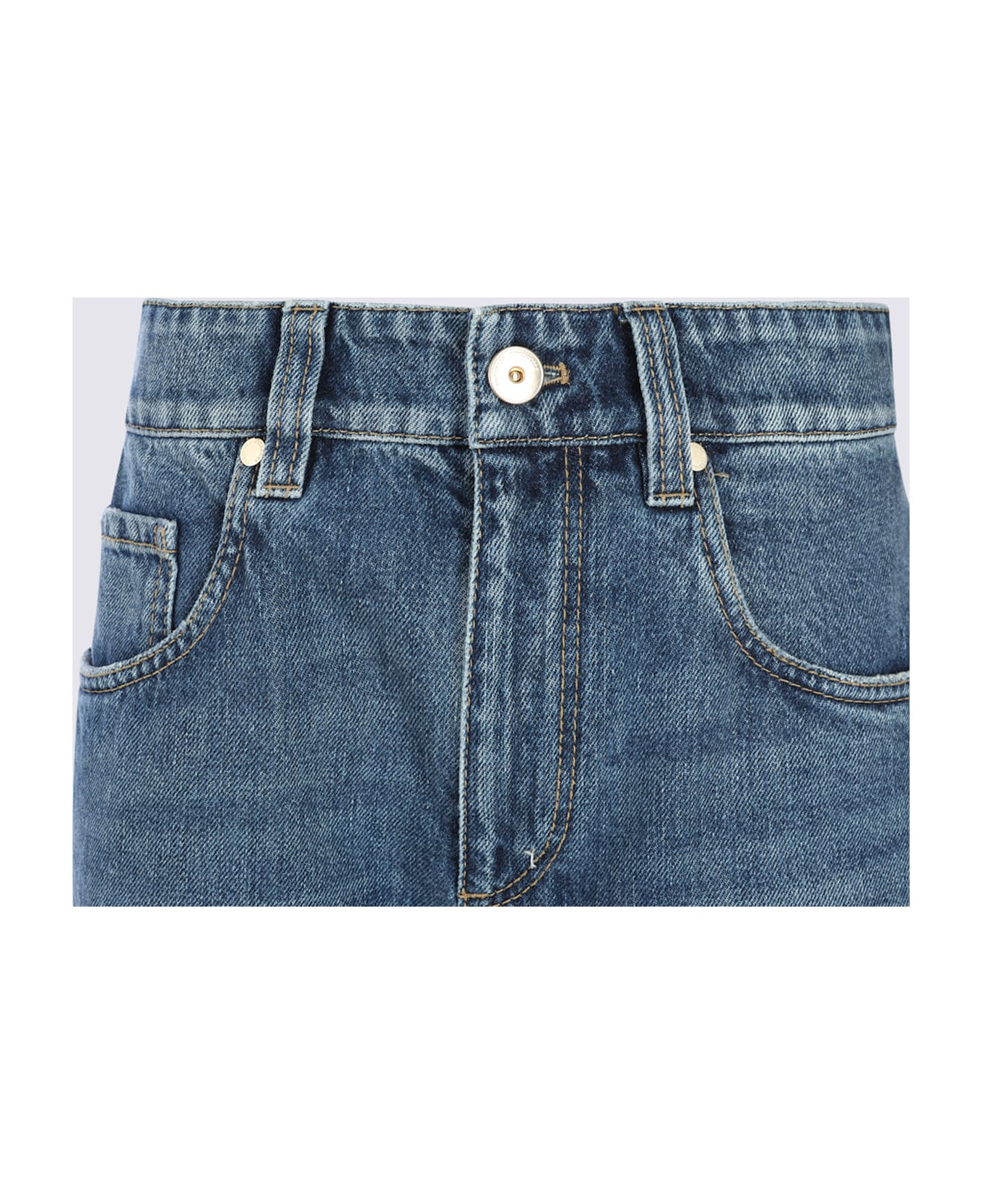 Blue Cotton Denim Jeans - 3