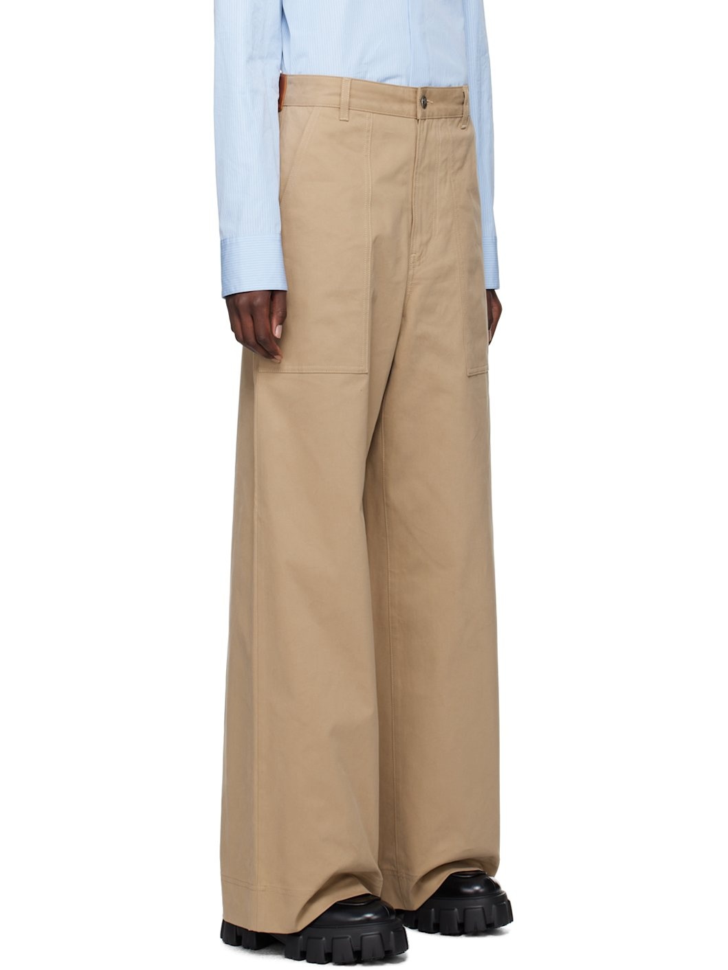 Beige Straight Leg Trousers - 2