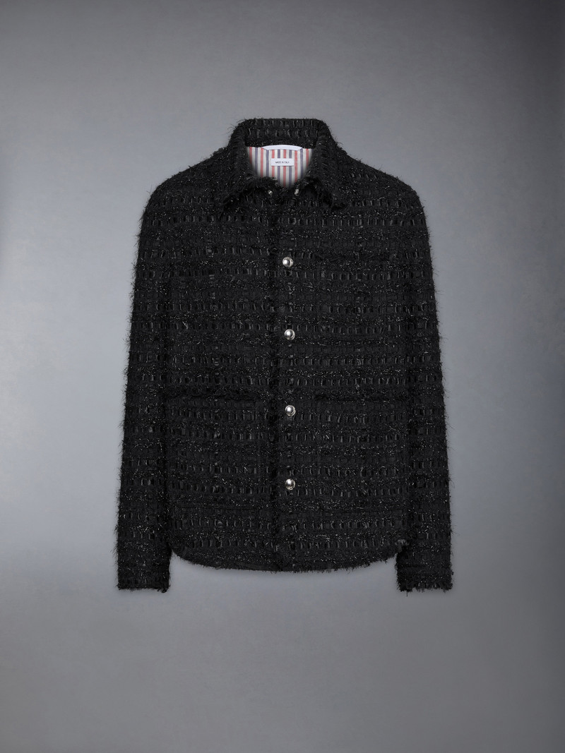 SATIN RIBBON TWEED FRAY EDGE UTILITY JACKET 1